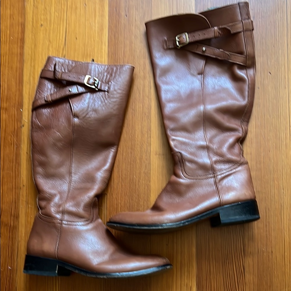 Boden Brown Leather Knee-High Boots